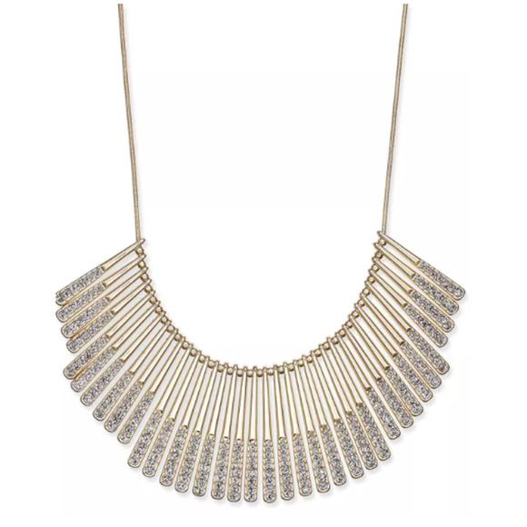 Silver Pave Statement Necklace - Picture 2 of 3